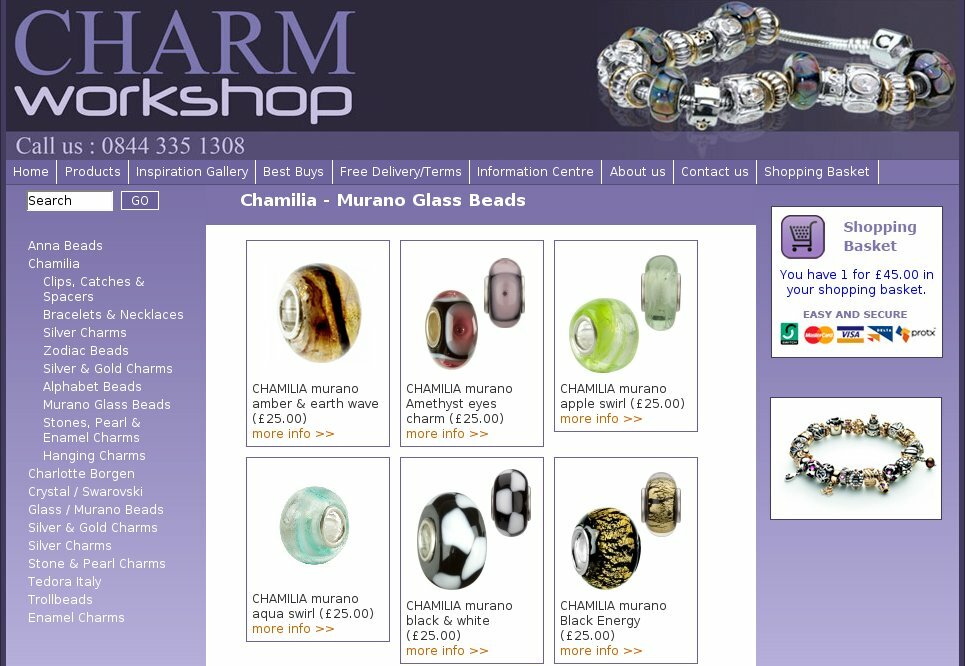 Product category listing