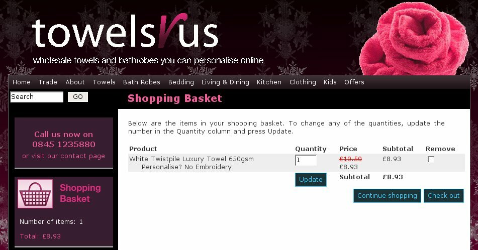 Discount in basket